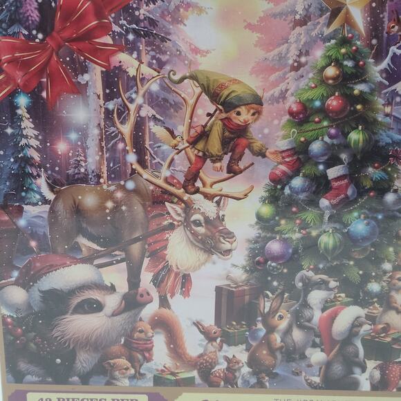Advent Calendar Puzzle Santa Christmas Tree Woodland Animals 1008 pc - Picture 4 of 7